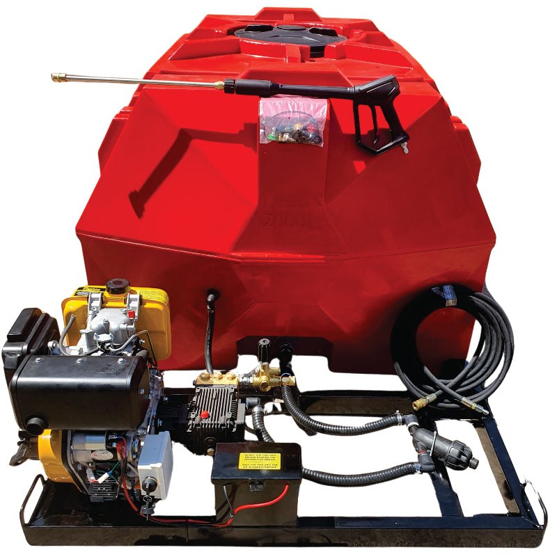 2000l Mobile High Pressure Washer Diesel-Electric-Start-241Bar-Horizontal Unit xe2x80x94 view 2