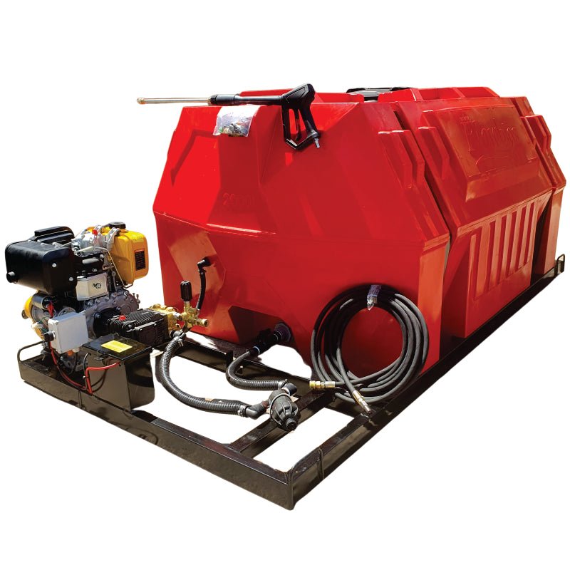 2000l Mobile High Pressure Washer Diesel-Electric-Start-241Bar-Horizontal Unit xe2x80x94 product photo