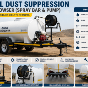 3,000L Dust Suppression Water Bowser (Spray Bar & Pump)