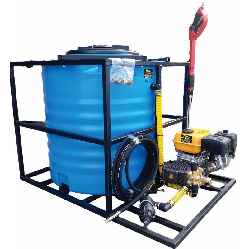 300l Mobile High Pressure Washer 6.5hp Petrol 186bar xe2x80x94 product photo
