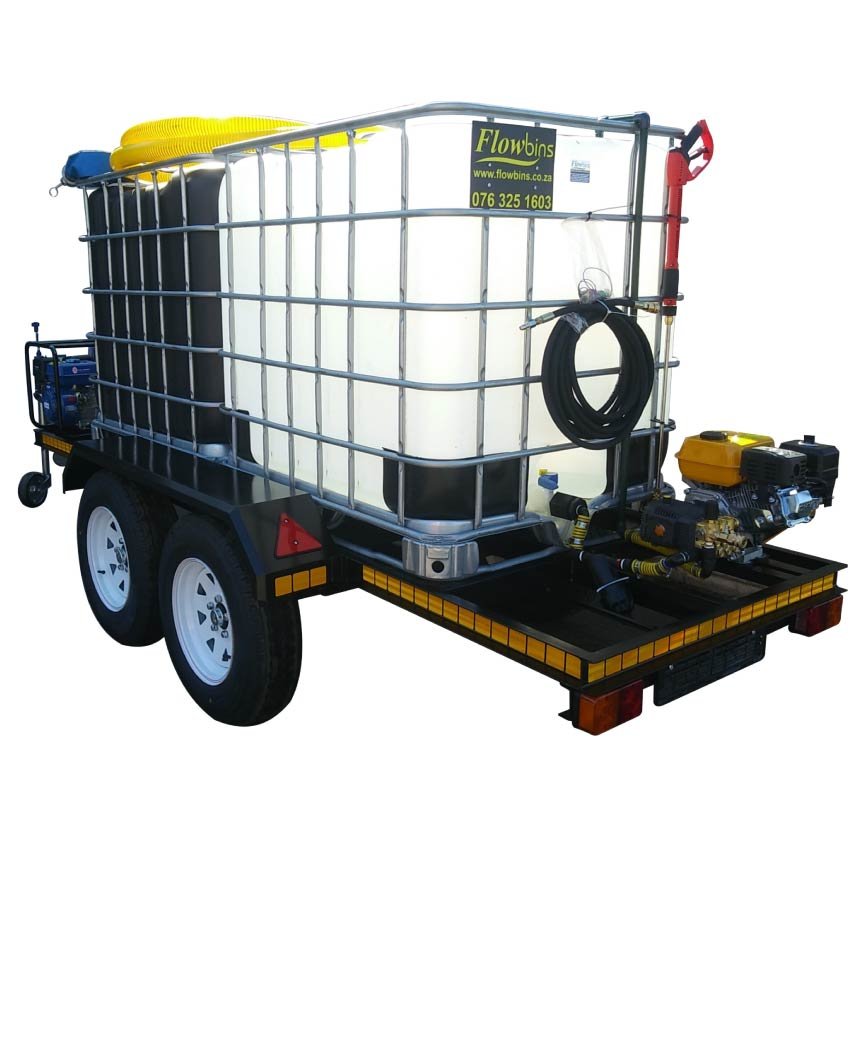 Honey sucker 1000lt with 1000lt 186bar pressure washer, double axle braked trailer unit xe2x80x94 product photo