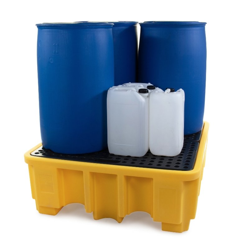 4 Drums Spill Containment Pallet for Hazardous Liquids High Capacity (485L) xe2x80x94 product photo