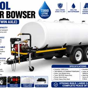 7,000L Water Bowser (Braked, Twin Axle)