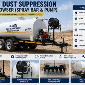 8,000L Dust Suppression Water Bowser (Spray Bar & Pump)