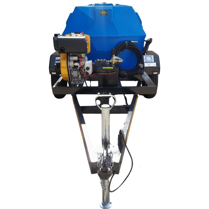 500l Pressure Washer Trailer 241bar-Diesel-Electric-Start-Horizontal Unbraked — view 2
