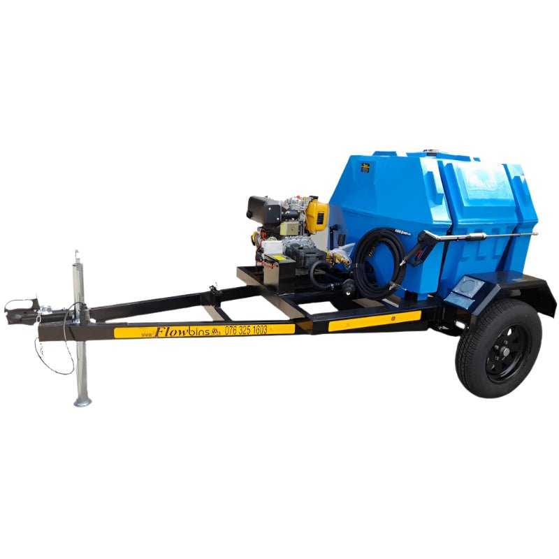 500l Pressure Washer Trailer 241bar-Diesel-Electric-Start-Horizontal Unbraked — view 3