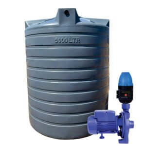 5000l Water tank and 1.1 kw Monoblock Water Pump & Controller xe2x80x94 product photo