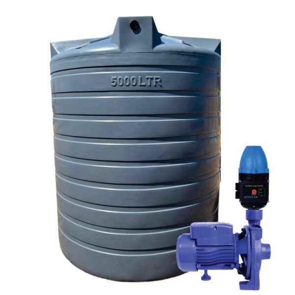 5000l Water tank and 0.75kw Monoblock Water Pump & Controller — view 2