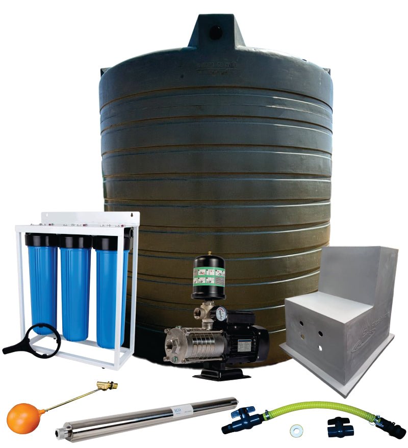 Water tank Combo Full House: 5000l Water tank and 0.75kw Intelli VSD Booster pump — product photo