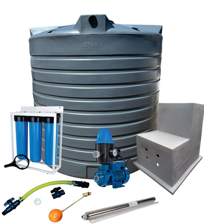 Water tank Combo Full House: 2500l Water tank & 0.75kw Peripheral Water Pump — product photo