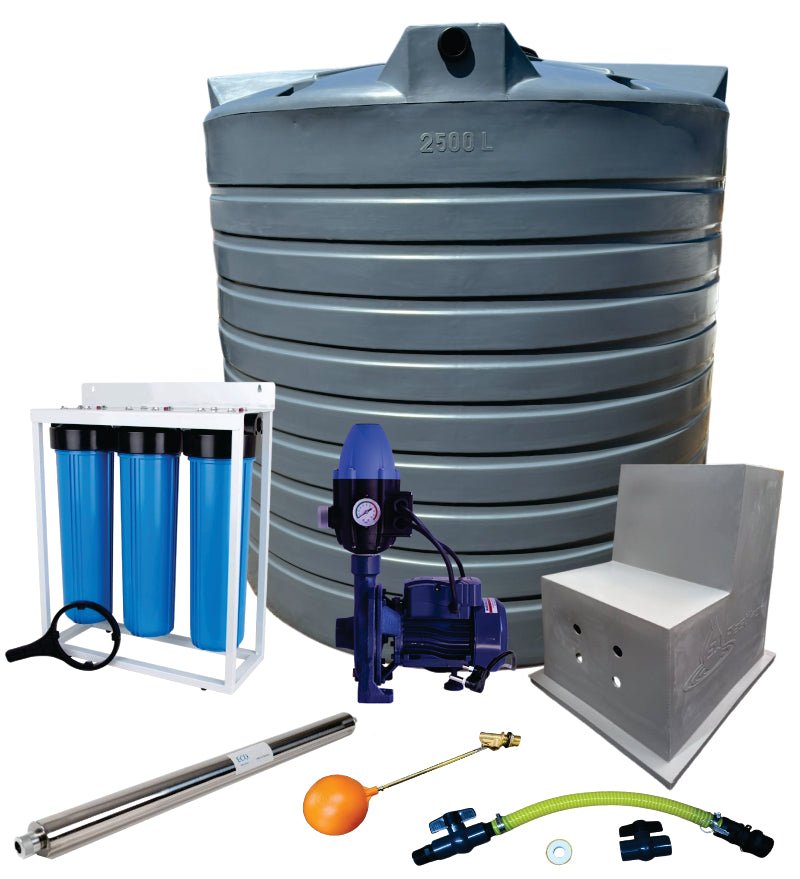 Water tank Combo Full House: 2500l Water tank & 1.1kw Monoblock Water Pump kit — product photo