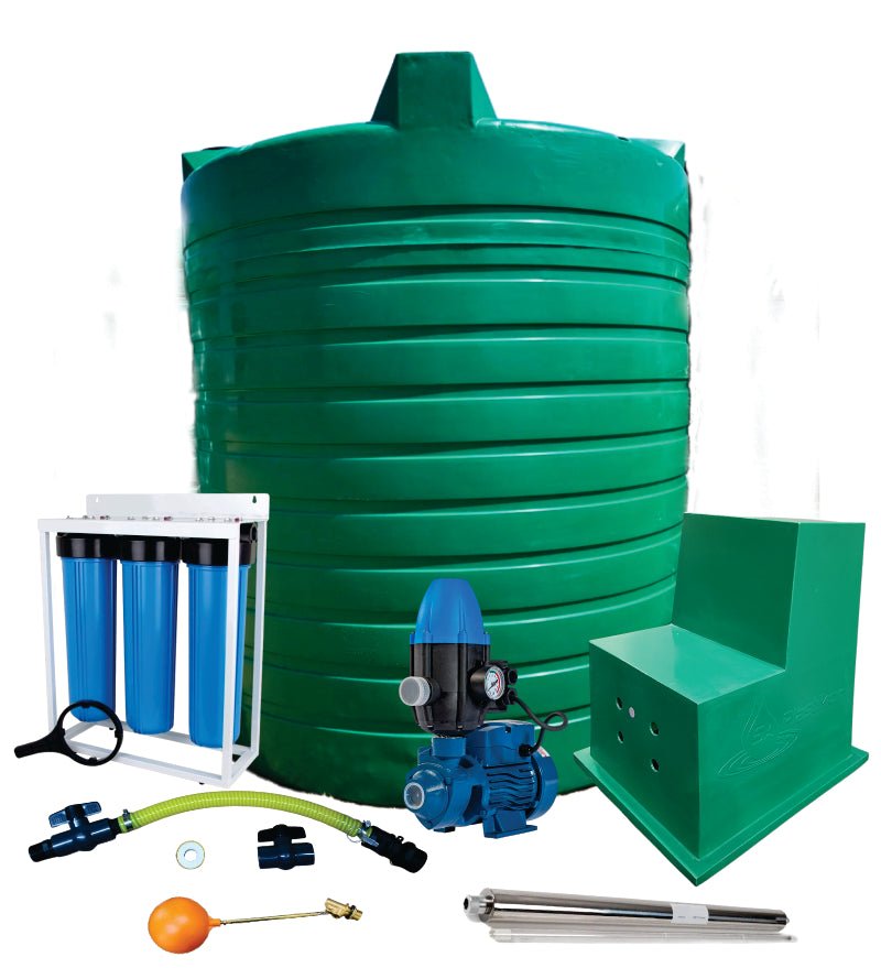 Water tank Combo Full House: 5000l Water tank & 0.37kw Peripheral Water Pump — product photo