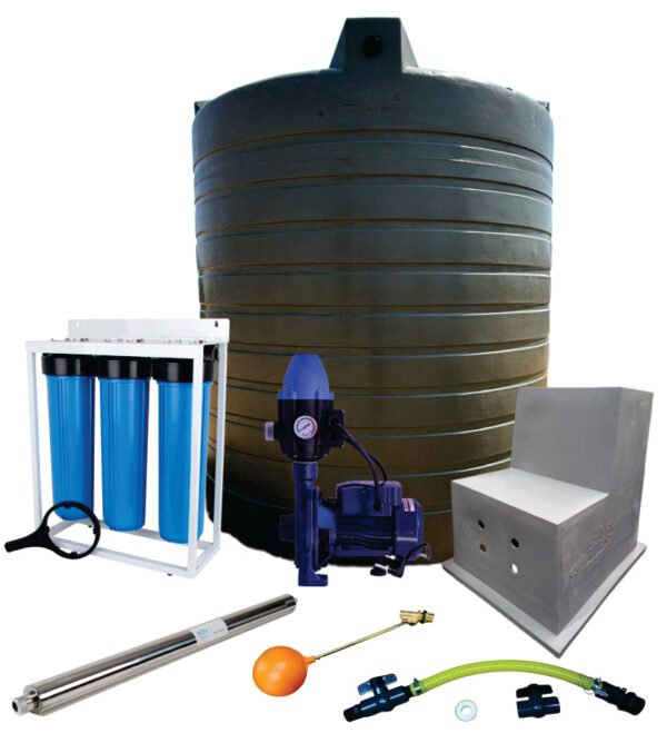 Water tank Combo Full House: 15 000l Water tank & 0.55kw Flowpump Monoblock Water Pump xe2x80x94 product photo