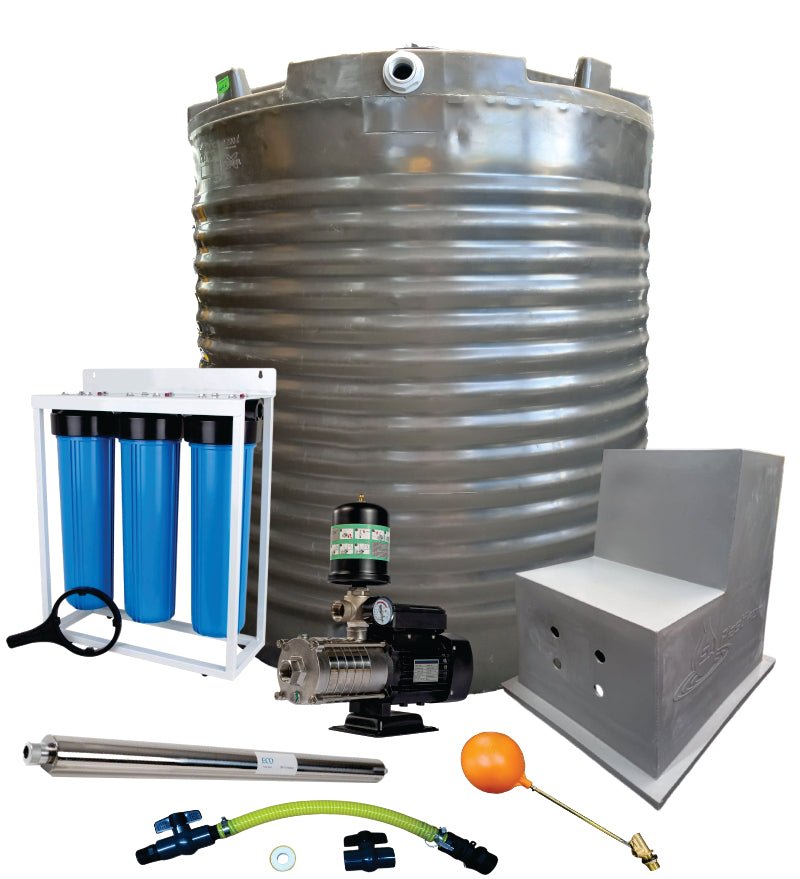 Water tank Combo Full House: 2200l Water tank & 0.75kw Intelli VSD Booster pump xe2x80x94 product photo