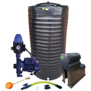 Water tank Combo Executive: 1000l slim tank & 0.75kw Monoblock Water Pump kit xe2x80x94 product photo